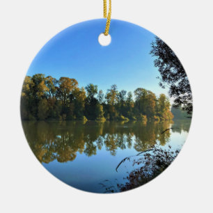 Willamette River Keramik Ornament
