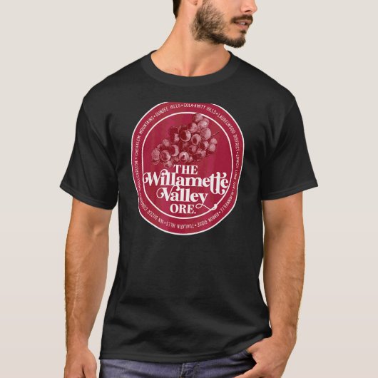 Willamette Valle Pinot Noir Weinkultur und Erde T-Shirt (Vorderseite)
