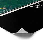 Willamette Valley Oregon Satellite Poster Karte (Ecke)