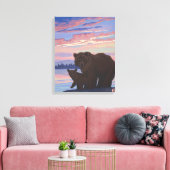 Willapa Bay, WashingtonBear und Cub Leinwanddruck (Insitu (Wohnzimmer))