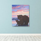 Willapa Bay, WashingtonBear und Cub Leinwanddruck (Insitu (Holzboden))