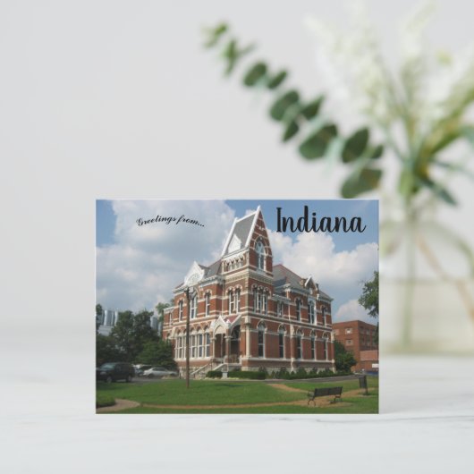 Willard Library Evansville Indiana Postkarte (Stehend Vorderseite)