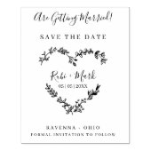 Willblumen Herz und Save the Date Zitat Gummistempel (Prägung)