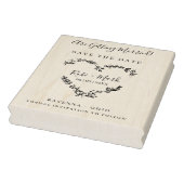 Willblumen Herz und Save the Date Zitat Gummistempel (Stempel)