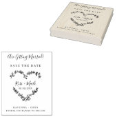 Willblumen Herz und Save the Date Zitat Gummistempel (Stempel)