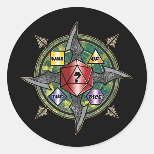 Wille des Würfels Runder Aufkleber (Vorderseite)