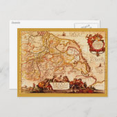 Willem Blaeu Old Rhinelands Karte Historische Post (Vorne/Hinten)