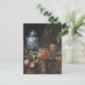 Willem Kalf Still Life mit Dutch Faience Jar Post Postkarte (Stehend Vorderseite)