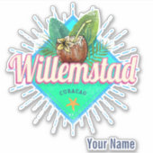 Willemstad Curacao Urlaub Vintag Karibik Aufkleber (Vorderseite)