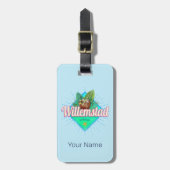 Willemstad Curacao Urlaub Vintag Karibik Gepäckanhänger (Vorderseite vertikal)