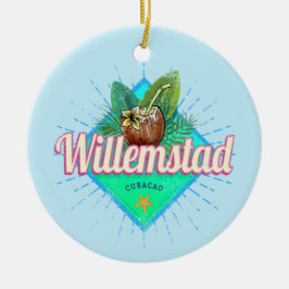 Willemstad Curacao Urlaub Vintag Karibik Keramik Ornament