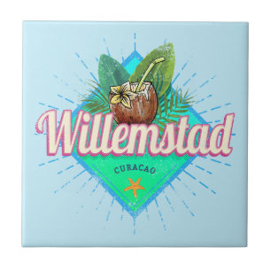 Willemstad Curacao Urlaub Vintage Karibik Fliese