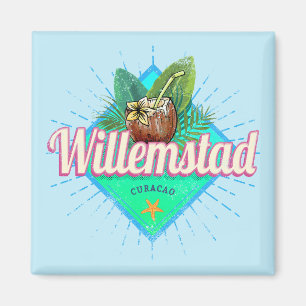 Willemstad Curacao Urlaub Vintage Karibik Magnet