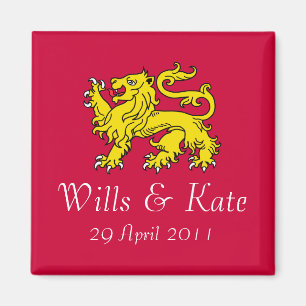 Willen und Kate königlicher Hochzeits-Magnet (rot Magnet