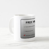 Willensfreiheit Kaffeetasse (Vorderseite Links)