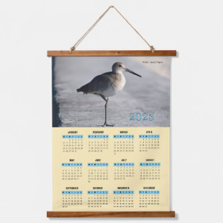 Willet Piper Bird Wall Calendar Wandteppich Mit Holzrahmen