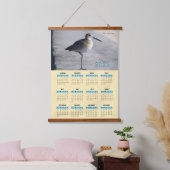Willet Piper Bird Wall Calendar Wandteppich Mit Holzrahmen (Schlafzimmer)
