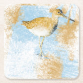 Willet Shorebird Artwork Beach & Coastal Living Rechteckiger Pappuntersetzer (Vorderseite)