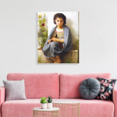 William-Adolphe Bouguereau - Der kleine Knitter Leinwanddruck (Insitu (Wohnzimmer))
