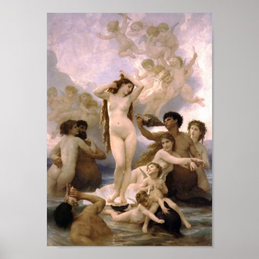 William-Adolphe Bouguereau - Die Geburt der Venus Poster (Vorne)