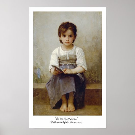 William-Adolphe Bouguereau, "Die schwierige Lektio Poster (Vorne)
