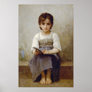 William-Adolphe Bouguereau-Die schwierige Lektion Poster