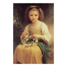 William-Adolphe Bouguereau Kind Braiding a Crown