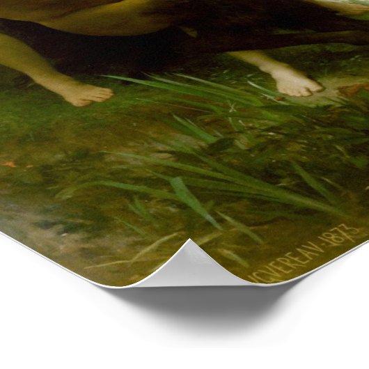 William-Adolphe Bouguereau-Nymphs und Satyr Poster (Ecke)