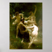 William-Adolphe Bouguereau-Nymphs und Satyr Poster (Vorne)
