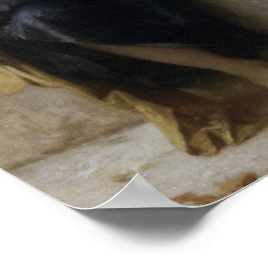 William-Adolphe Bouguereau-Sewing Poster (Ecke)