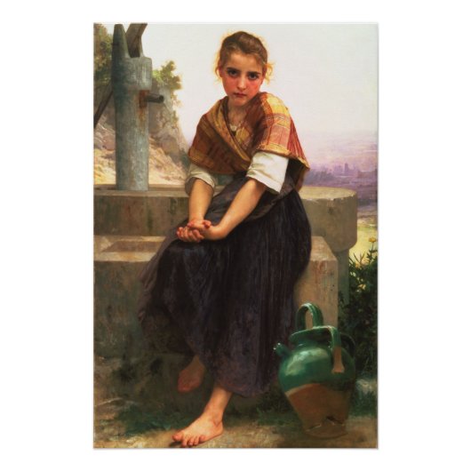 William-Adolphe Bouguereau The Broken Pitcher Poster (Vorderseite)