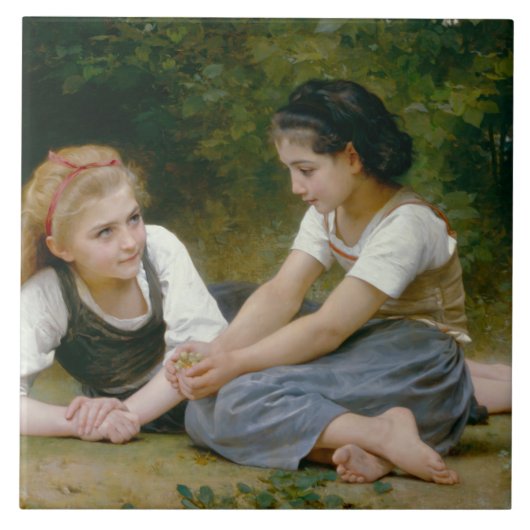 William-Adolphe Bouguereau - The Nut Gatherers Fliese (Vorderseite)