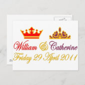 William and Catherine Royal Wedding Postkarte (Vorne/Hinten)