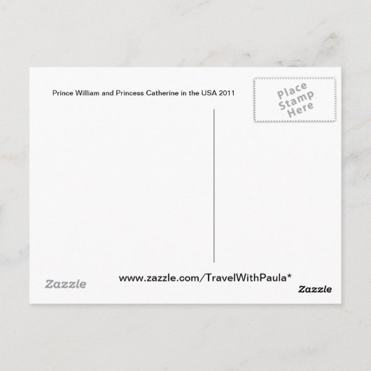 William and Kate USA Postkarte (Rückseite)