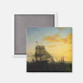 William Bedford New Bedford Harbour bei Sunset Magnet (Vorderseite/Rückseite)