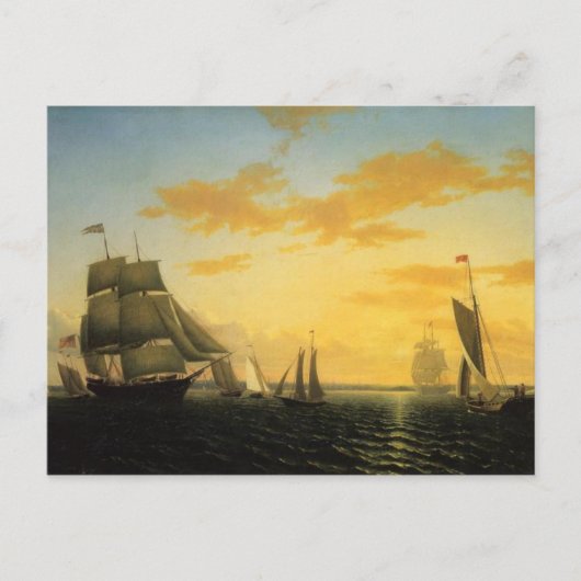 William Bedford New Bedford Harbour bei Sunset Postkarte (Vorderseite)