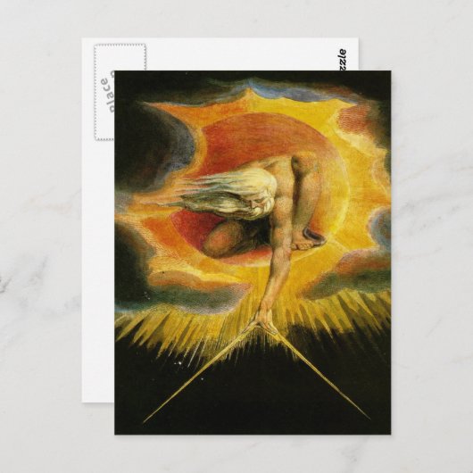 William Blake Art God Postkarte (Vorne/Hinten)
