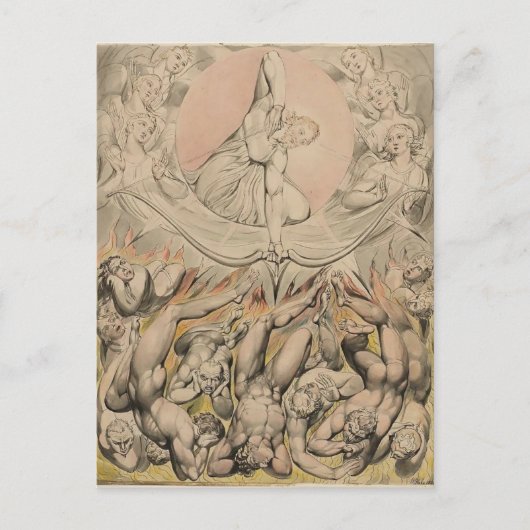 William Blake: Casting of Rebel Angels to Hell Postkarte (Vorderseite)