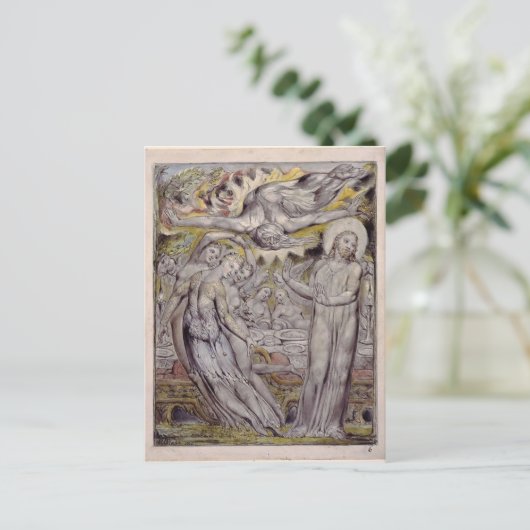 William Blake-Christ lehnt das Bankett von Satan a Postkarte (Stehend Vorderseite)