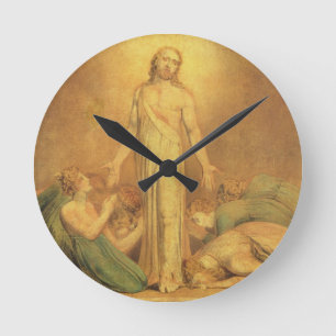 William Blake Christus, der zu den Aposteln a Runde Wanduhr