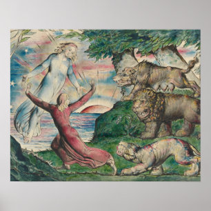 William Blake - Dante Running von den drei Bestien Poster