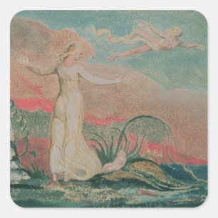 William Blake Das Buch Thel; Blatt 4 Quadratischer Aufkleber