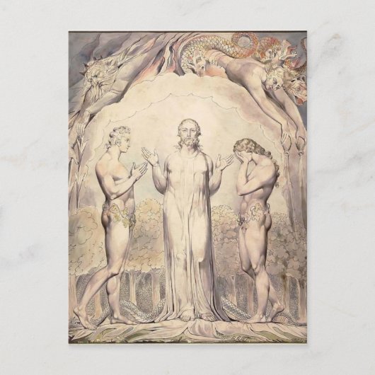 William Blake: Das Milton`s Paradies ist verloren Postkarte (Vorderseite)