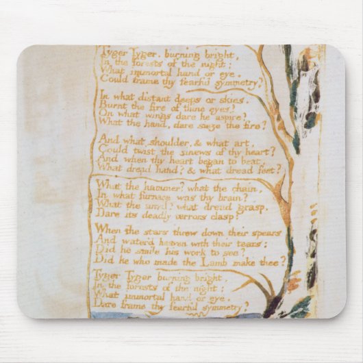 William Blake | das Tyger, von den Liedern von Mousepad (Vorne)