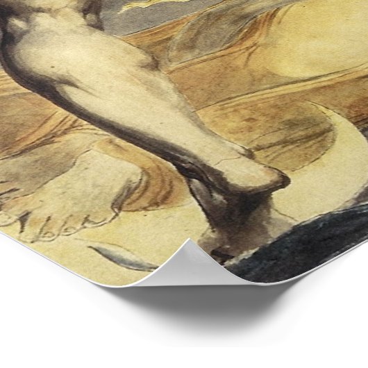 William Blake - Der Große Rote Drache und die Frau Poster (Ecke)