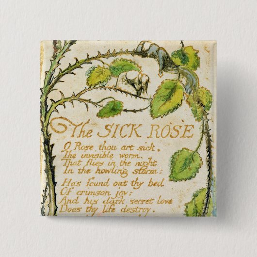 William Blake | die kranke Rose, von den Liedern Button (Vorderseite)