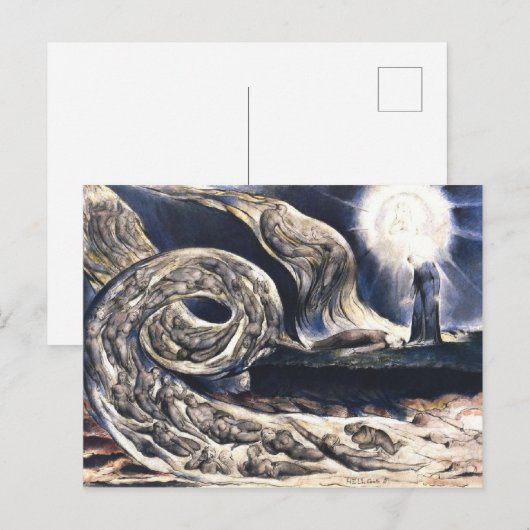 William Blake Lovers' Whirlwind illustriert Hell Postkarte (Vorne/Hinten)