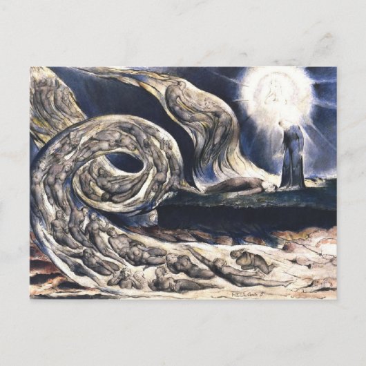 William Blake Lovers' Whirlwind illustriert Hell Postkarte (Vorderseite)