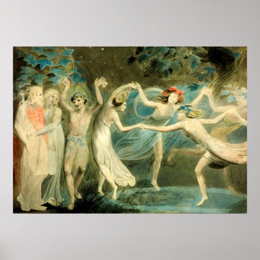 William Blake Oberon, Titania und Puck mit Fairie Poster (Vorne)