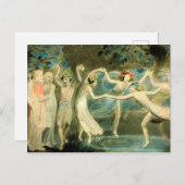 William Blake Oberon, Titania und Puck mit Fairie Postkarte (Vorne/Hinten)